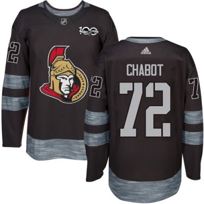 Adidas Ottawa Senators #72 Thomas Chabot Black 1917-2017 100th Anniversary Stitched NHL Jersey